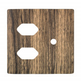 Placa p/ 2 Tomadas + Furo 4x4 - Novara Carvalho